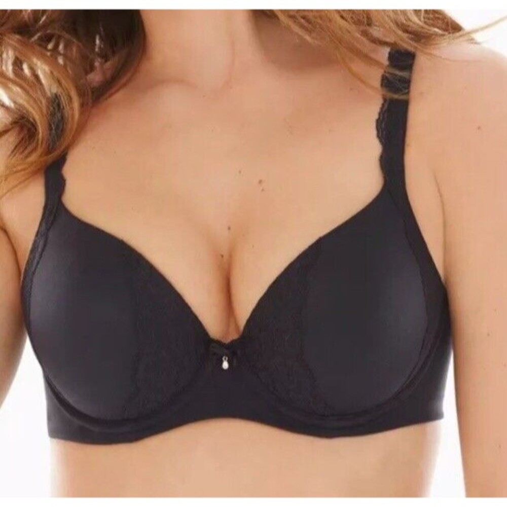Soma Women’s Embraceable Perfect Coverage Lace Trim Bra Black Size 34C